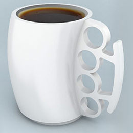Knuckle-duster coffee mug