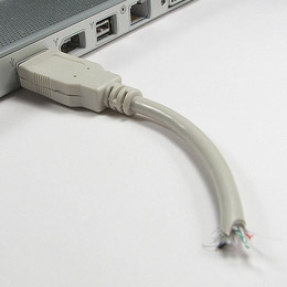 Ripped cable USB storage device