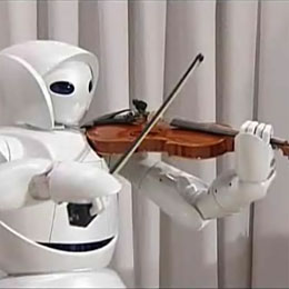 Robot plays violin