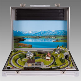 Train set in a suitcase