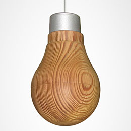 Wooden light bulb